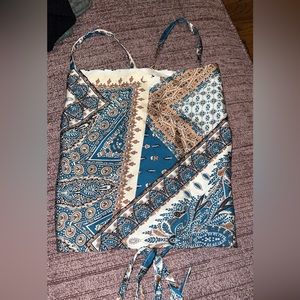 NWOT Silky Open Back Lace Up Tank size Small